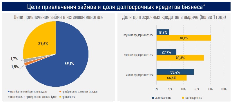 На какие цели берут банковские займы субъекты бизнеса Казахстана