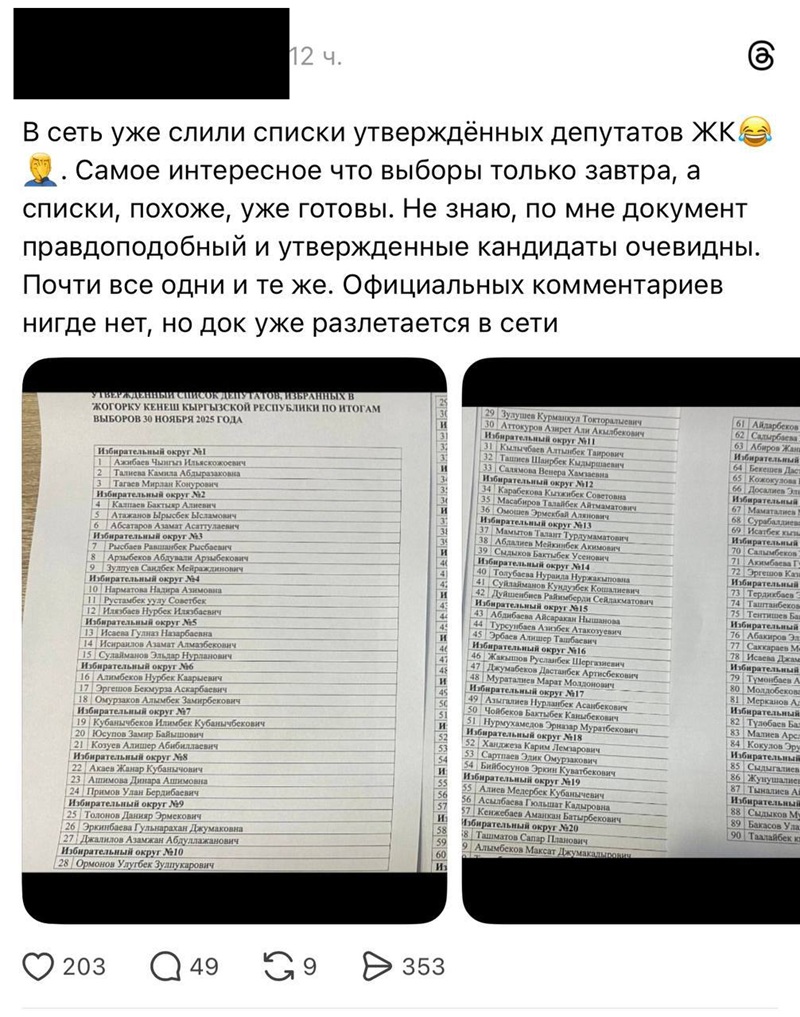 Парламентские выборы Кыргызстана - 2025: что показала низкая явка